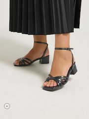 Schwarz - Yours Curve Strappy Cross Over Heels In Extra Wide Fit - Bild 1 von 5