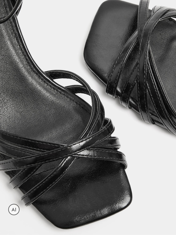 Schwarz - Yours Curve Strappy Cross Over Heels In Extra Wide Fit - Bild 5 von 5