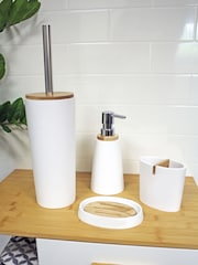Showerdrape Set of 4 White Sonata Bathroom Accessory Set - Image 1 of 4