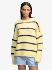 Superdry Yellow Slouchy Brushed Knit Jumper - Image 1 of 5