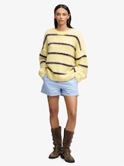Superdry Yellow Slouchy Brushed Knit Jumper - Image 3 of 5