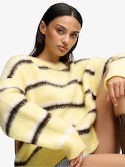 Superdry Yellow Slouchy Brushed Knit Jumper - Image 5 of 5