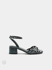 Grün - Yours Curve Strappy Cross Over Heels In Extra Wide Fit - Bild 3 von 5