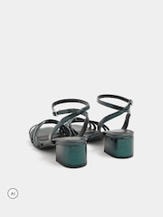 Grün - Yours Curve Strappy Cross Over Heels In Extra Wide Fit - Bild 4 von 5