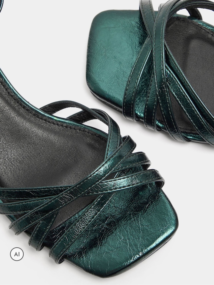 Grün - Yours Curve Strappy Cross Over Heels In Extra Wide Fit - Bild 5 von 5