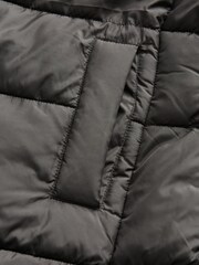 Evans Hooded Padded Black Coat - Image 9 of 9