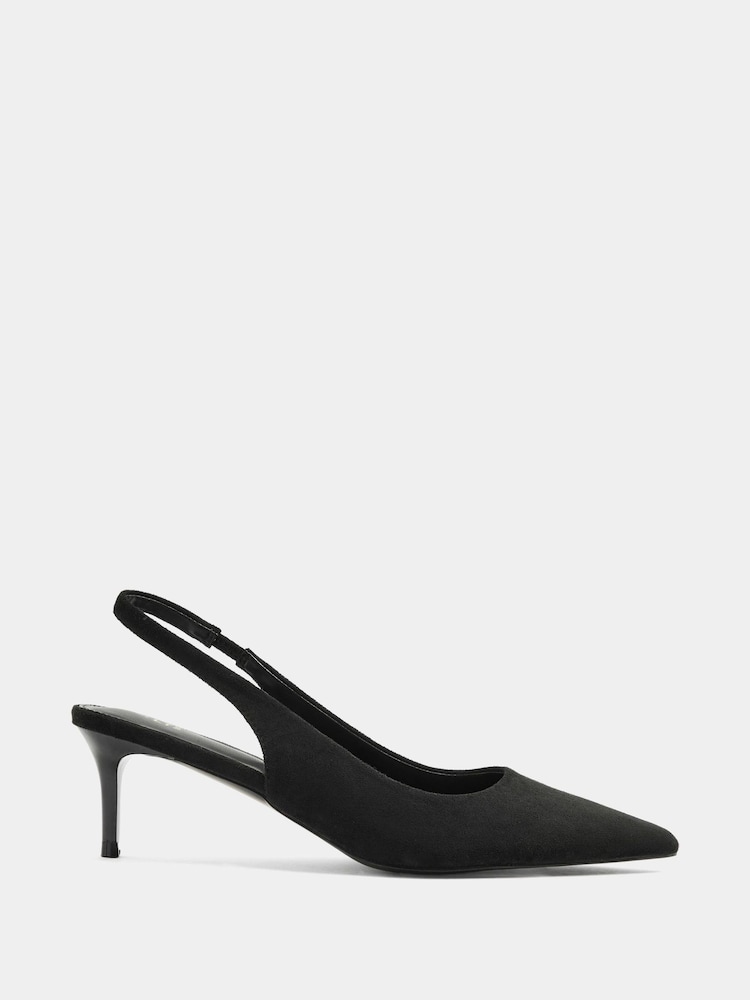 Long Tall Sally Black Slingback Kitten Heels - Image 1 of 4