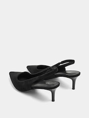 Long Tall Sally Black Slingback Kitten Heels - Image 2 of 4