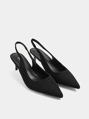 Long Tall Sally Black Slingback Kitten Heels - Image 3 of 4