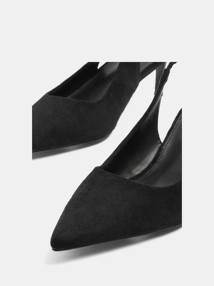 Long Tall Sally Black Slingback Kitten Heels - Image 4 of 4