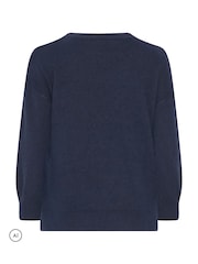 Evans Blue Sequin Embellished Christmas Tree Jumper - Image 6 of 6