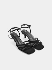 Long Tall Sally Black Cross Over Strappy Heels - Image 2 of 5