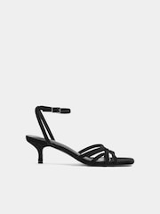 Long Tall Sally Black Cross Over Strappy Heels - Image 3 of 5