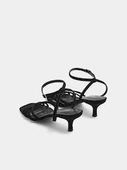 Long Tall Sally Black Cross Over Strappy Heels - Image 4 of 5