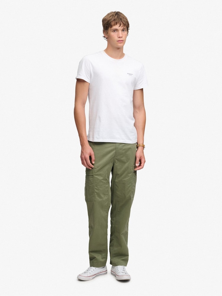 Superdry Green Regular Tapered Cargo Trousers - Image 1 of 6 Superdry Green Regular Tapered Cargo Trousers - Image 1 of 6