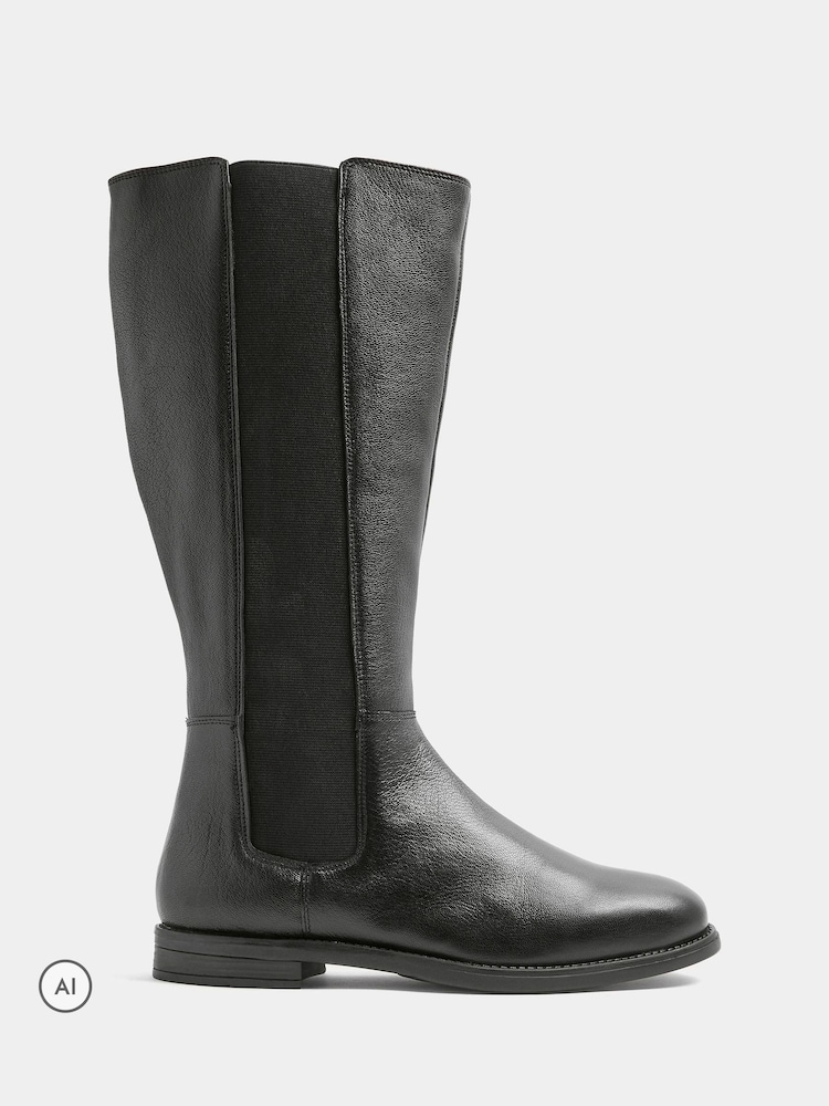 Evans Leather Knee High Riding Boots In Extra-Wide EEE Fit - صورة 2 من 4