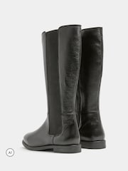 Evans Black Leather Knee High Riding Boots In Wide E Fit - Image 3 of 4