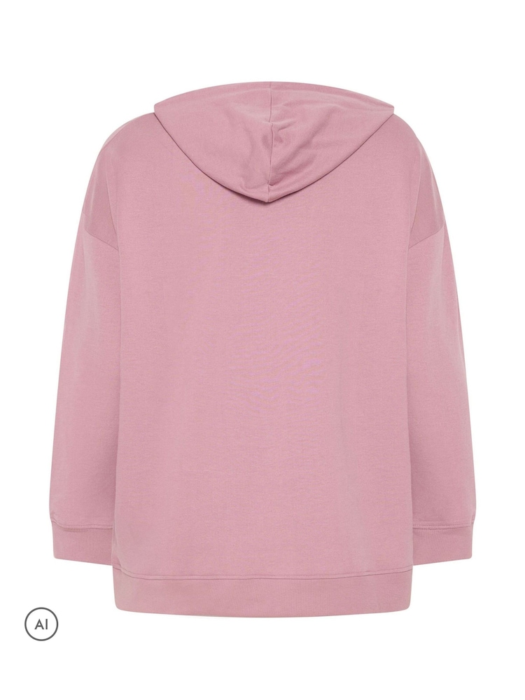 Yours Curve Pink Los Angeles Applique Hoodie - Image 6 of 6 Yours Curve Pink Los Angeles Applique Hoodie - Image 6 of 6