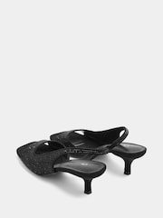 Long Tall Sally Black Diamante Asymmetric Kitten Heels - Image 3 of 5