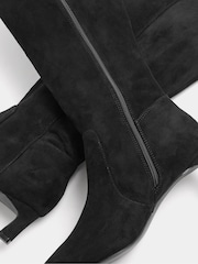 Long Tall Sally Black Kitten Heel Knee High Boots In Standard Fit - Image 5 of 5