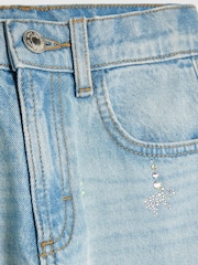 River Island Light Blue Bow Hotfix Straight Leg Jeans - Image 3 of 4