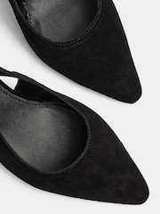 Evans Black Suede Slingback Kitten Heels In Extra-Wide EEE Fit - Image 4 of 4