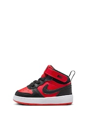 Nike Red/Black Toddler Court Borough Mid Trainers - Image 2 of 8