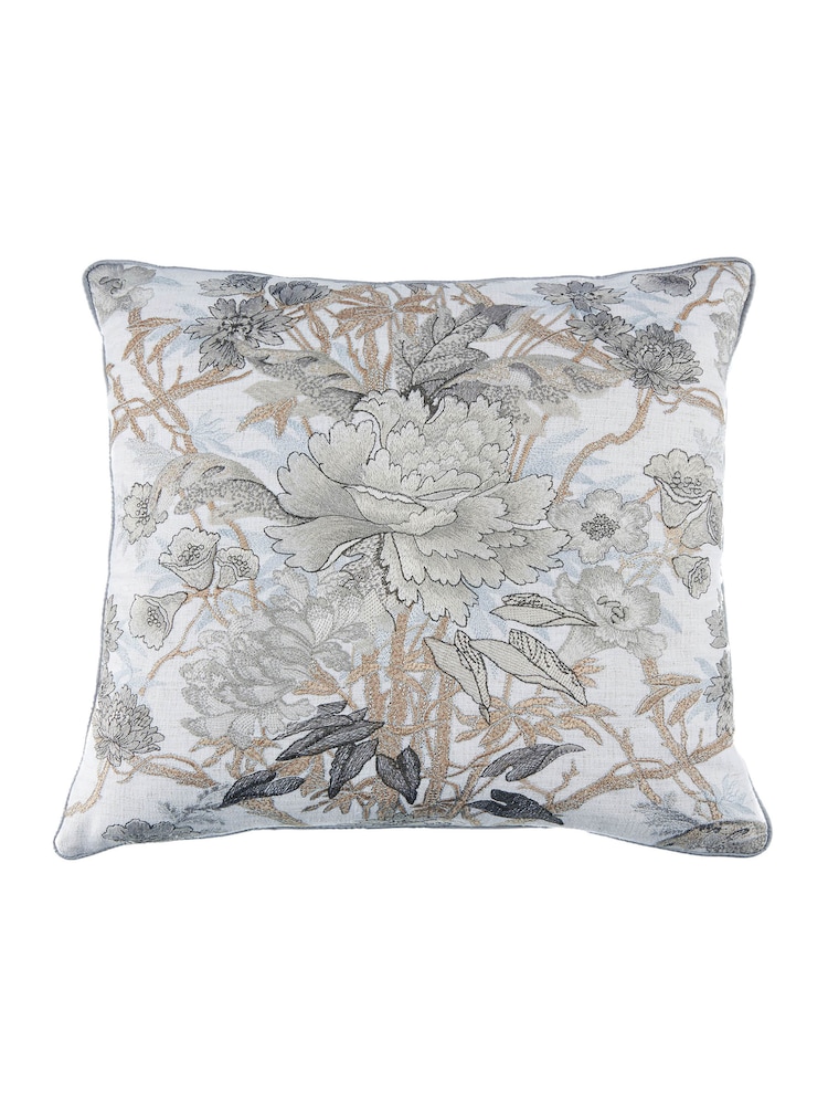 Laura Ashley Steel Grey Square Overton Steel Cushion - Image 1 of 6