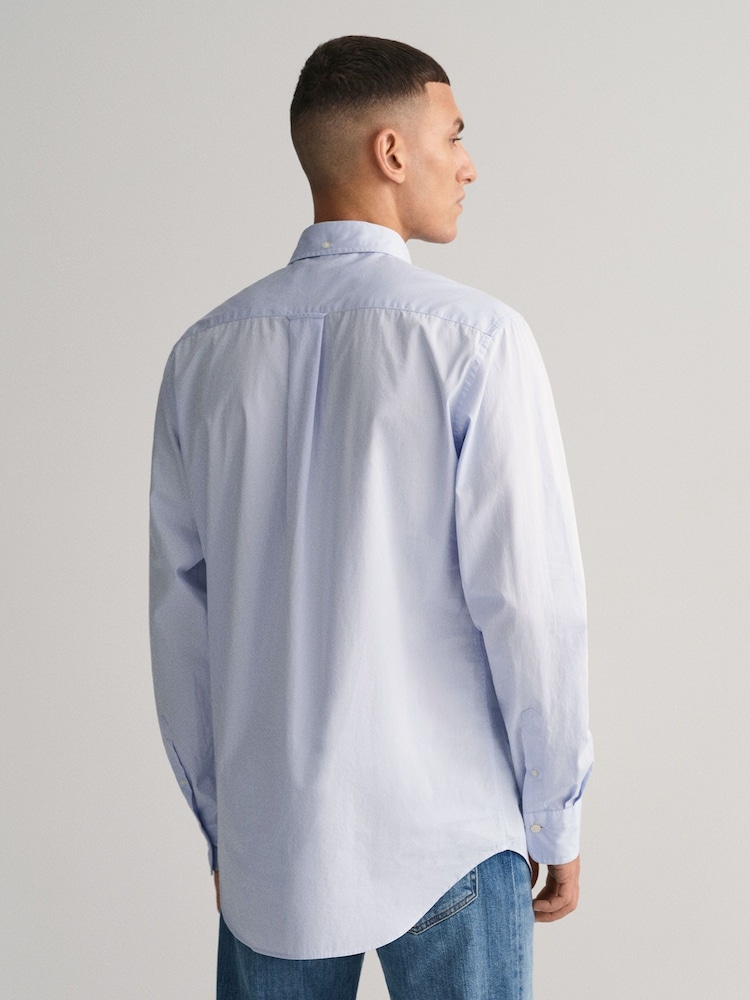 GANT Light Blue Regular Fit Poplin 100% Cotton Shirt - Image 2 of 4