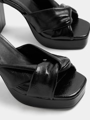 Yours Curve Black Wide Fit Knot Detail Platform Sandals - Image 5 of 5