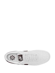 Nike White Burgundy Court Vision Low Trainers - Image 3 of 4