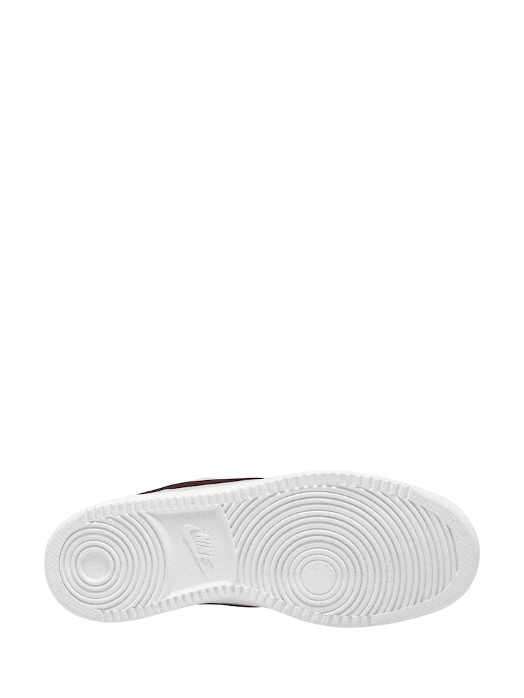Nike White Burgundy Court Vision Low Trainers - Image 4 of 4