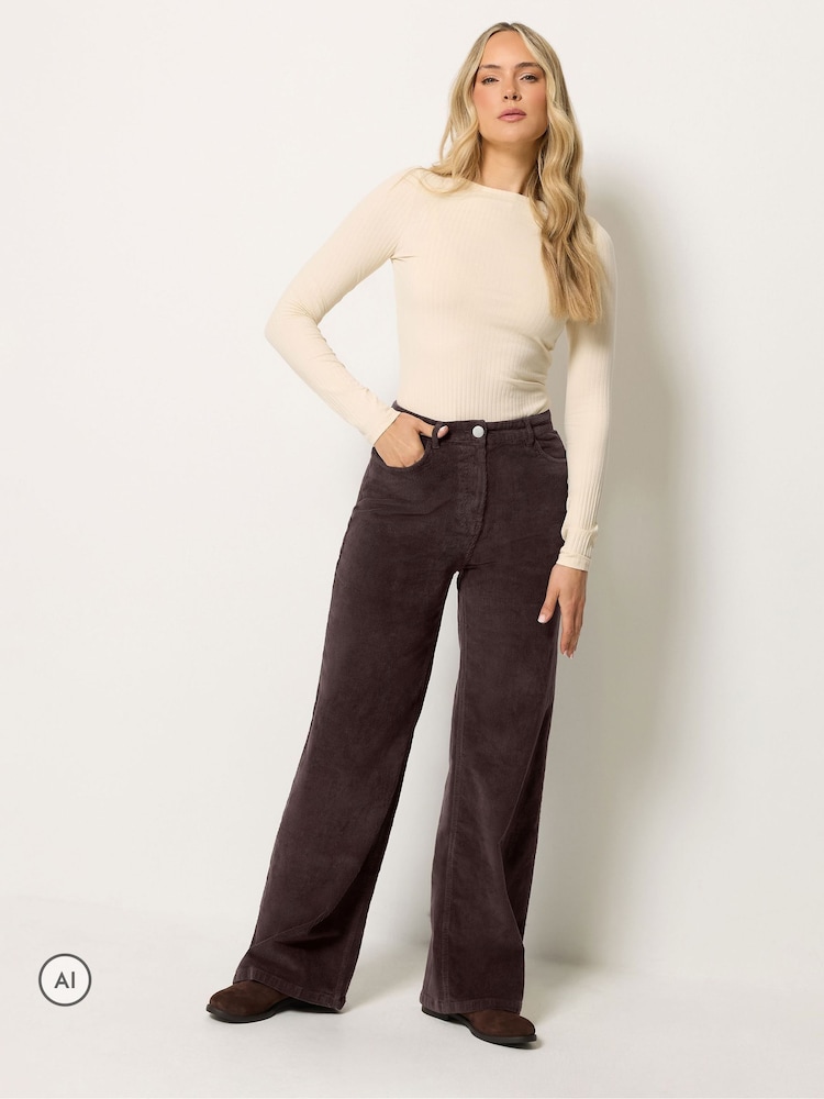 Braun - Long Tall Sally Bootcut-Jeans aus Baumwollcord - Bild 1 von 6