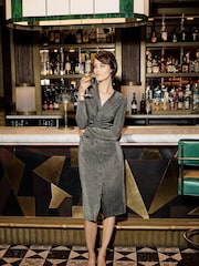 Hobbs Black/Sliver Hatty Jersey Dress - Image 1 of 4