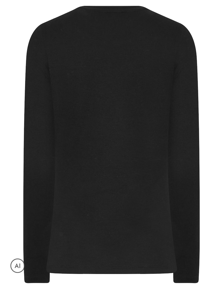 Long Tall Sally Black Metal Detail Ribbed Top - Image 6 of 6 Long Tall Sally Black Metal Detail Ribbed Top - Image 6 of 6