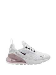 Nike White/Pink Youth Air Max 270 Trainers - Image 1 of 4