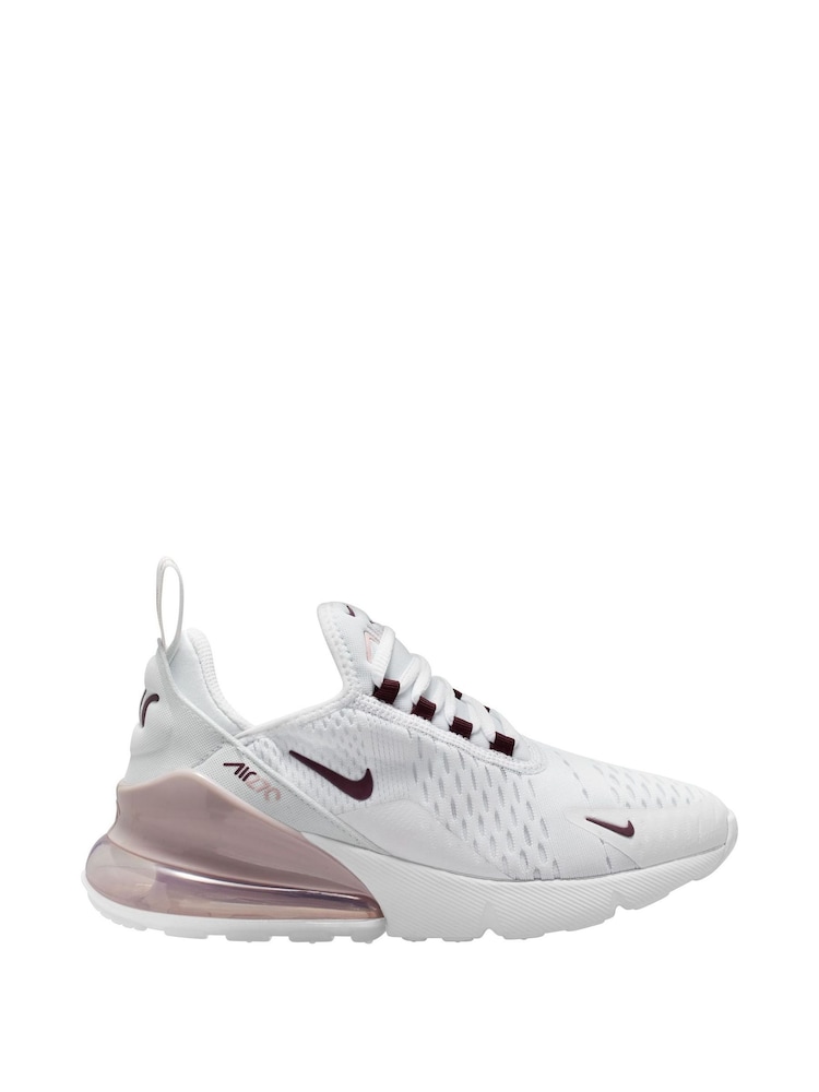 Nike White/Pink Youth Air Max 270 Trainers - Image 1 of 4