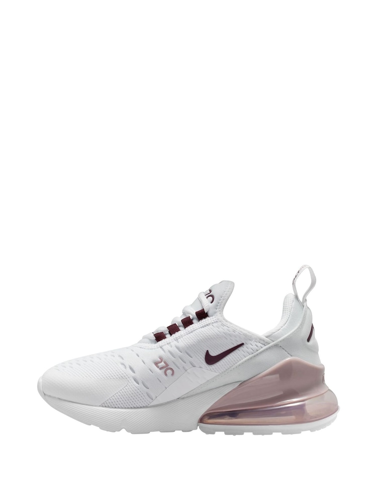 Nike White/Pink Youth Air Max 270 Trainers - Image 2 of 4