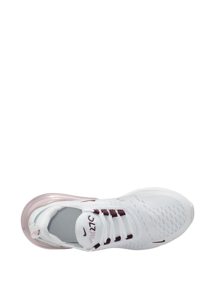 Nike White/Pink Youth Air Max 270 Trainers - Image 3 of 4
