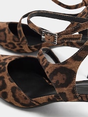 Long Tall Sally Brown Leopard Asymmetric Kitten Heels In Standard Fit - Image 5 of 5