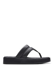 Clarks Black Leather Alda Walk Sandals - Image 1 of 6