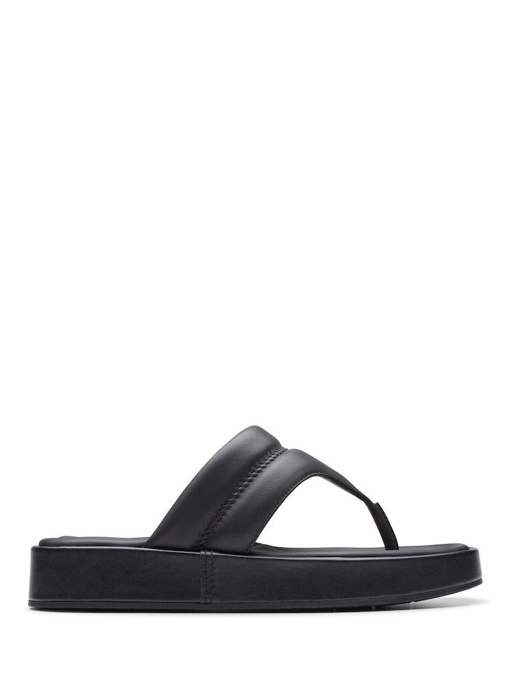 Clarks Black Leather Alda Walk Sandals - Image 1 of 6