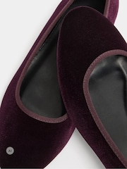 Long Tall Sally Red Velvet Low Block Heel Ballerina Pumps In Standard Fit - Image 5 of 5