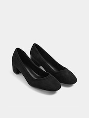 Long Tall Sally Black Block Heel Ballerina Pumps - Image 2 of 5