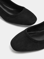 Long Tall Sally Black Block Heel Ballerina Pumps - Image 5 of 5