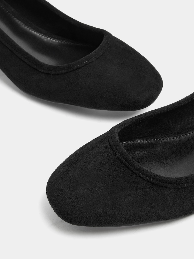 Long Tall Sally Black Block Heel Ballerina Pumps - Image 5 of 5 Long Tall Sally Black Block Heel Ballerina Pumps - Image 5 of 5