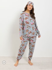 Γκρι - Yours Curve Fleece Pyjama Set - Εικόνα 1 από 7