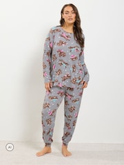 Γκρι - Yours Curve Fleece Pyjama Set - Εικόνα 2 από 7