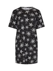 Etoile noire - Yours Curve Chemise de nuit Star Imprimé Soft Touch - Image 5 de 6