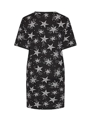 Etoile noire - Yours Curve Chemise de nuit Star Imprimé Soft Touch - Image 6 de 6